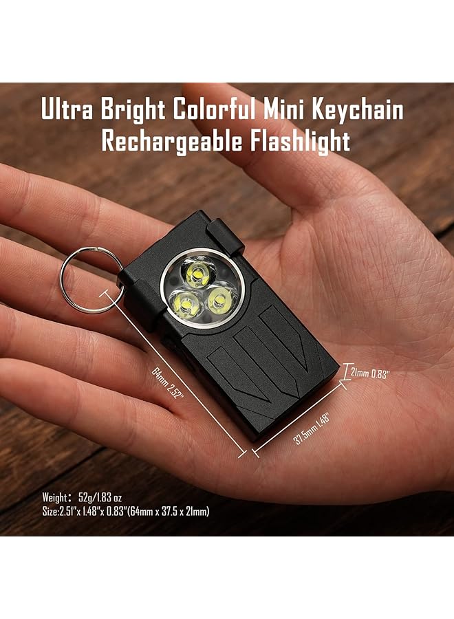 KASTWAVE LED Mini Flashlight High Lumens 1100 EDC Flashlight with Keychain UV and Red Modes Magnetic Base and Clip Rechargeable Mini Light for Camping Hiking Emergency (Black) - Image 4