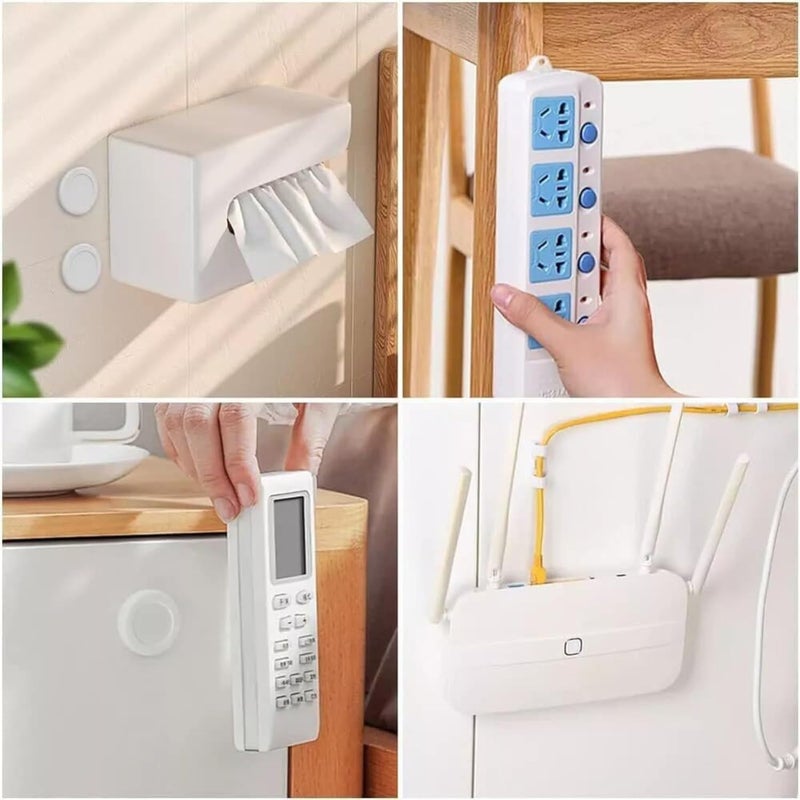 ASHMEN Pack of 3 Magnetic Remote Control Holder Wall Mount Magnetic TV Remote Holder for Universal TV & AC Organizer for Home Office School Supply Storage, No Drilling(A White) - Image 3