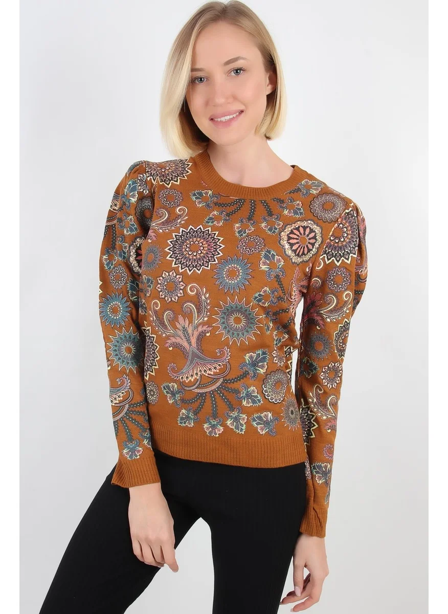 الكسندر جاردي Alexandergardı Printed Sleeve Pleated Sweater (TT1938)