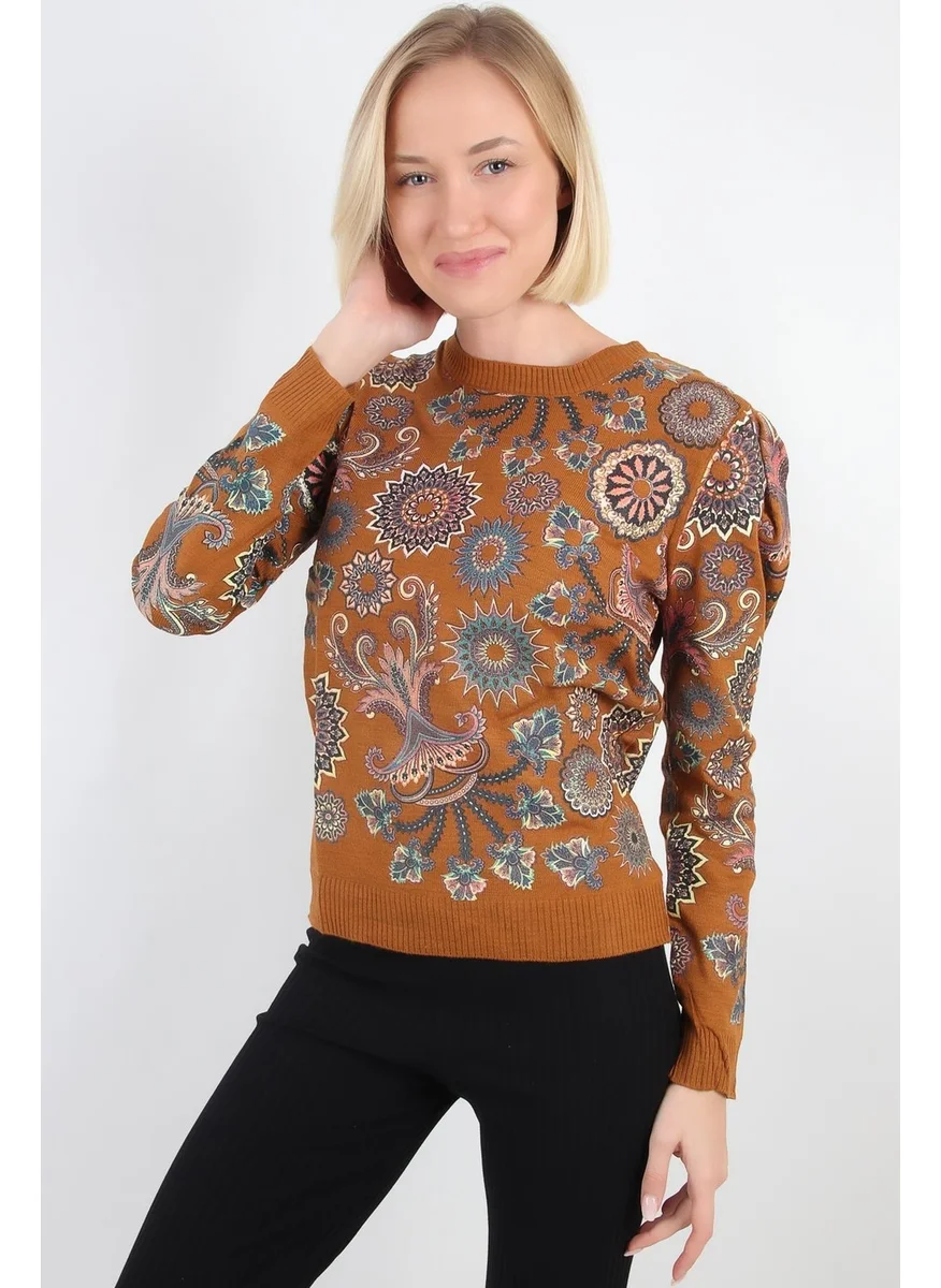 الكسندر جاردي Alexandergardı Printed Sleeve Pleated Sweater (TT1938)
