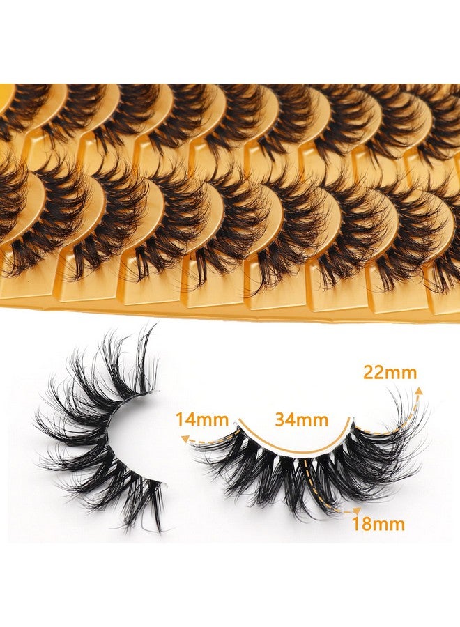 Veleasha Russian Strip Lashes With Clear Band Looks Like Eyelash Extensions D Curl Lash Strips 10 Pairs Pack (Dt16) - Image 2
