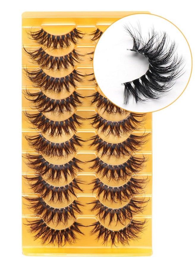 Veleasha Russian Strip Lashes With Clear Band Looks Like Eyelash Extensions D Curl Lash Strips 10 Pairs Pack (Dt16) - Image 1