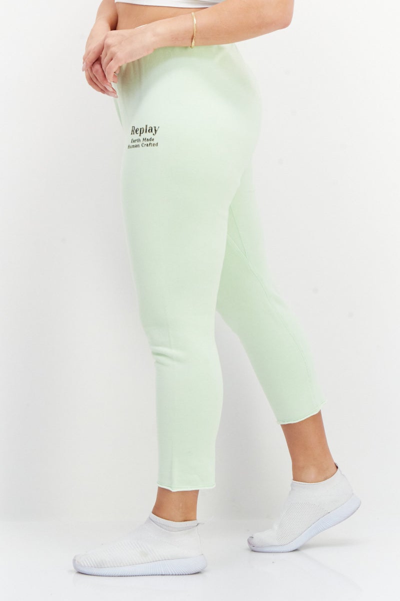 Replay Women Regular Fit Brand Logo Sweatpants, Mint Green - Image 2