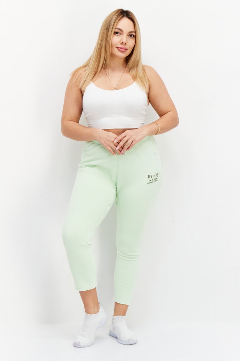 Replay Women Regular Fit Brand Logo Sweatpants, Mint Green - Image 3