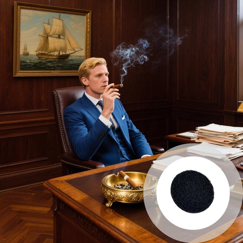 6 Pcs Activated Carbon Filters for J5 Ashtray, Washable and Reusable Air Purifier Replacements, Round Design, Improves Home Air Quality - Image 2