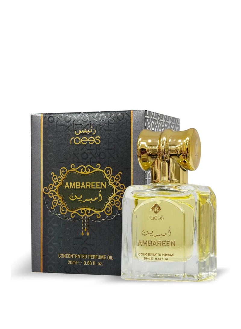 raees AMBAREEN Roll-On Attar Perfume Oil 20ml Concentrated Alcohol-Free Fragrance by Raees - Image 2