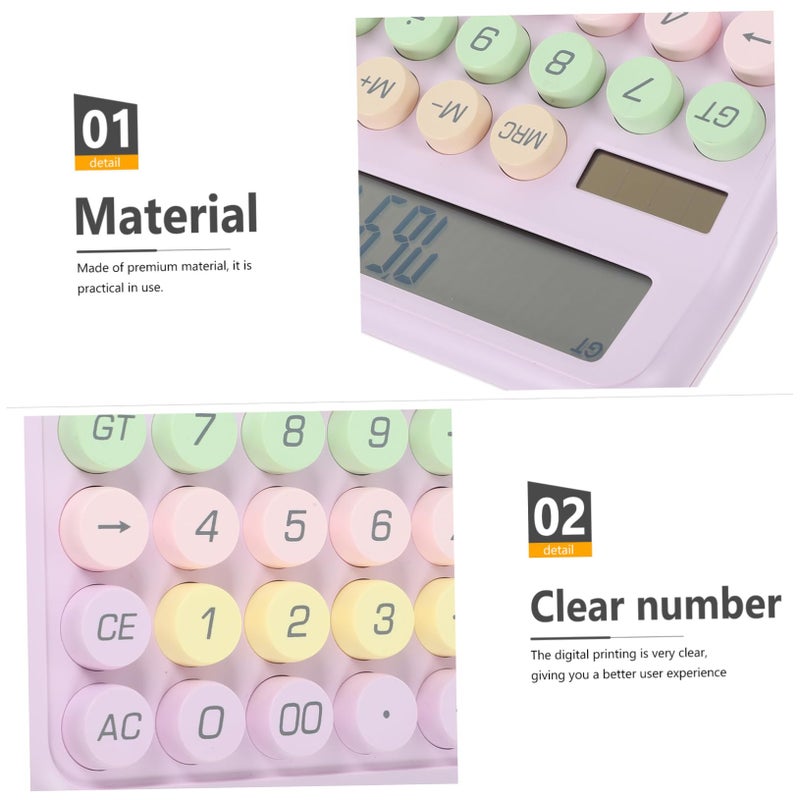 Purple Electronic Pocket Calculator Portable Mechanical Keyboard Design for School Office Math Physics Calculations - Image 5