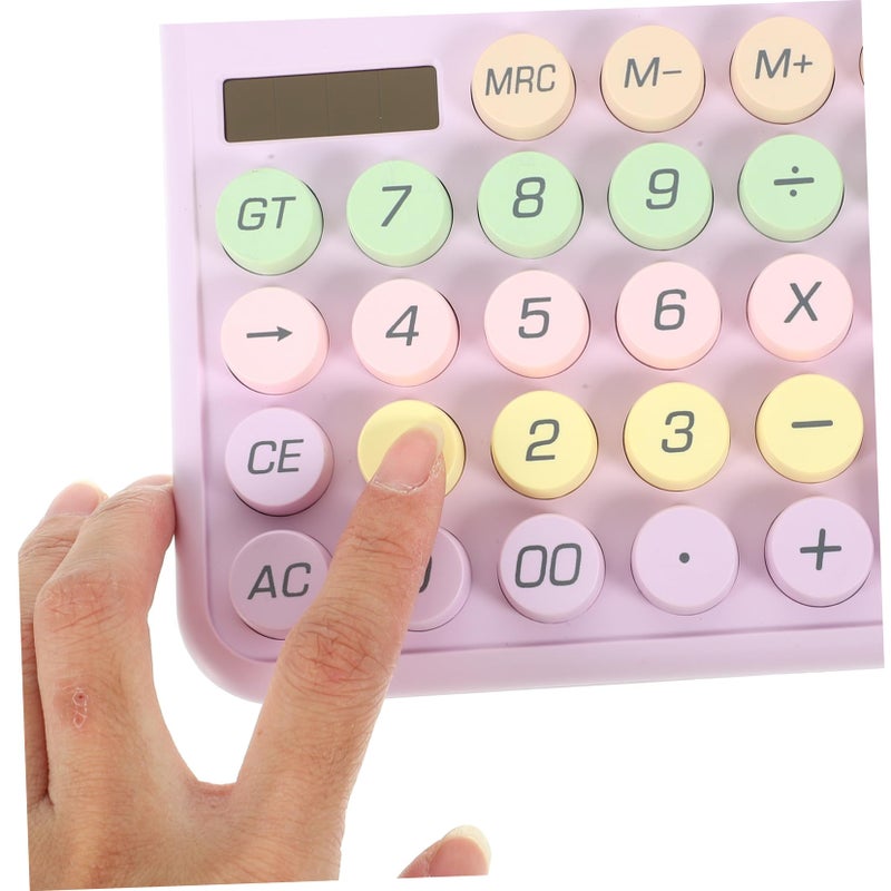 Purple Electronic Pocket Calculator Portable Mechanical Keyboard Design for School Office Math Physics Calculations - Image 3