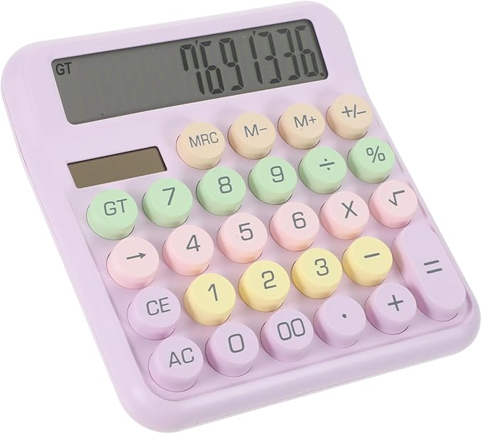 Purple Electronic Pocket Calculator Portable Mechanical Keyboard Design for School Office Math Physics Calculations - Image 1