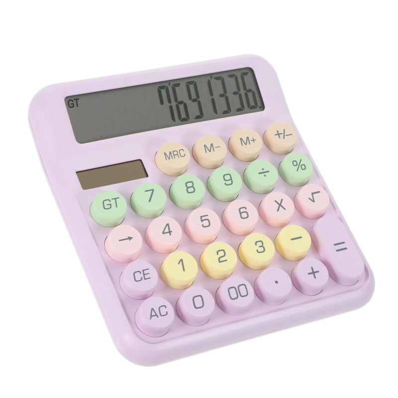 Purple Electronic Pocket Calculator Portable Mechanical Keyboard Design for School Office Math Physics Calculations - Image 2