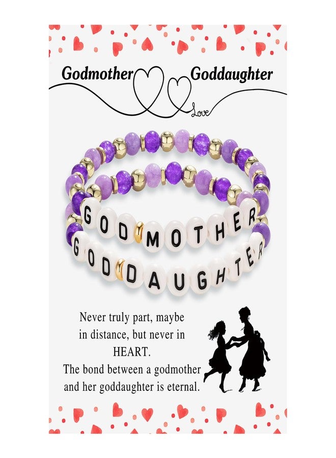 FERVENT LOVE Godmother Proposal Gift, Gifts from Godchild, Goddaughter Gifts, Matching Stretch Beaded Bracelets, FLBR03C - Image 1
