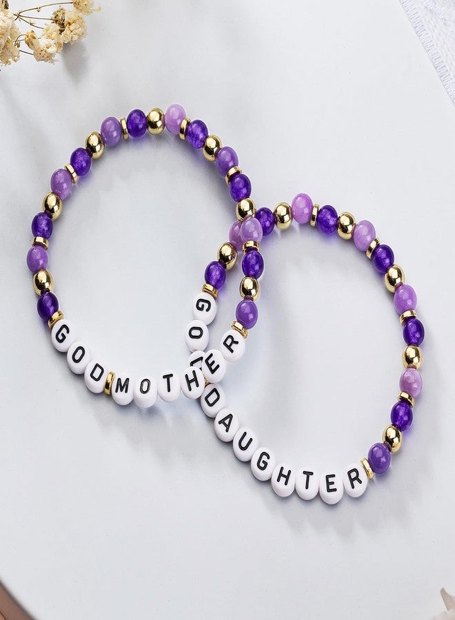 FERVENT LOVE Godmother Proposal Gift, Gifts from Godchild, Goddaughter Gifts, Matching Stretch Beaded Bracelets, FLBR03C - Image 4