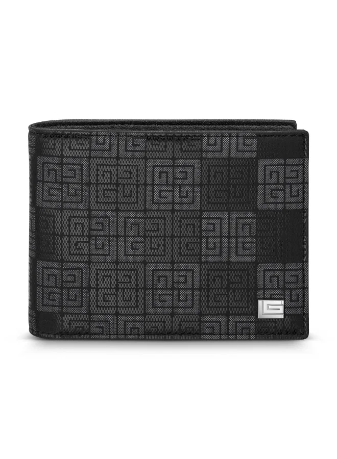 غاي لاروش Faux Leather Bi-fold Wallet & Twist Ballpoint Pen Gift Set for Men