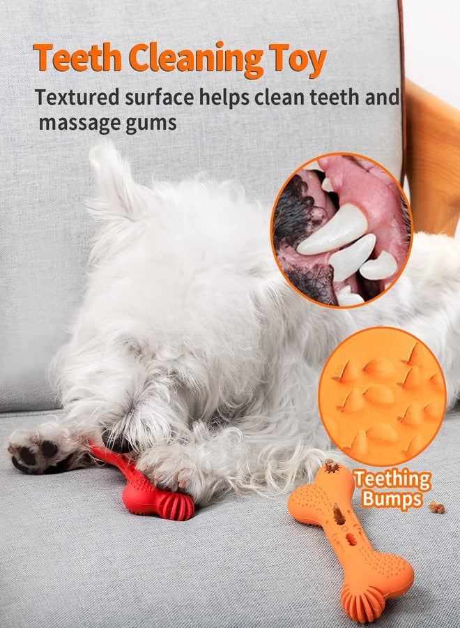 SCHITEC Puppy Chew Toys, [2 Pack] Interactive Treat Dispensing Puzzle Toy for Small Dogs, Tough Rubber Teething Dog Bones for Puppies - Image 4