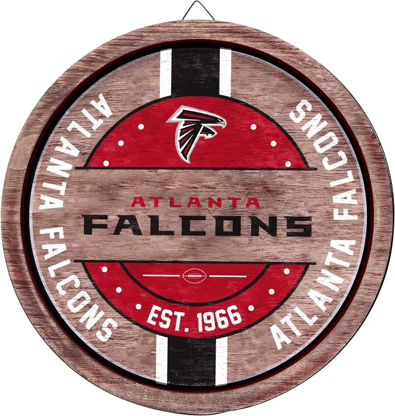 NFL Team Logo Wooden Barrel Sign