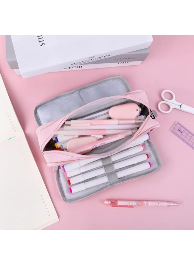 سبيشال قضية قلم كبيرة السعة ، وقضية قلم من ثلاثة مقصورة ، ومناسبة لأكياس القرطاسية للمراهقين في المدارس ، والأولاد والبنات ، وأكياس التخزين المريحة ، وأكياس تخزين السفر في الهواء الطلق - Image 2