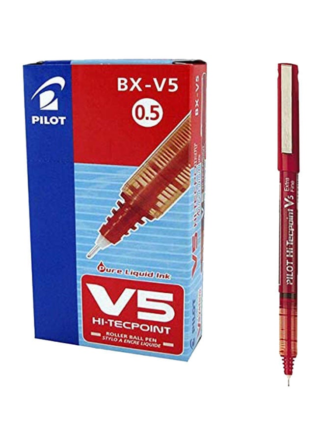 NIBEMINENT 12-Piece V5 Hi-Techpoint Roller Ball Pen Set Red/White/Black - Image 2
