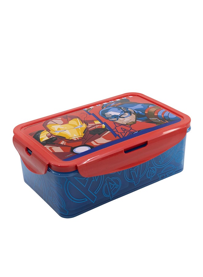 STOR Marvel Avengers Lunch Box Sandwich Box Food Container with removable multi compartments and easy locking mehanism 1190 ml  - Image 1