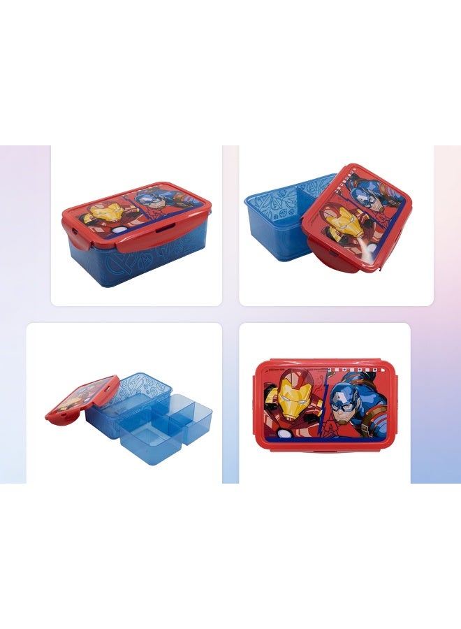 Stor Avengers Removable Compartment Lunch Box for Kids – 1190ml BPA-Free Reusable Bento Lunch Container with Multiple Sections, Secure Lock Lid, Lightweight Durable Food Storage Box for School, Travel & Everyday Use - Image 4