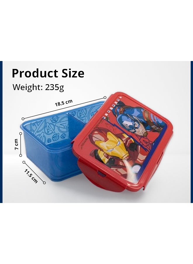 Stor Avengers Removable Compartment Lunch Box for Kids – 1190ml BPA-Free Reusable Bento Lunch Container with Multiple Sections, Secure Lock Lid, Lightweight Durable Food Storage Box for School, Travel & Everyday Use - Image 2