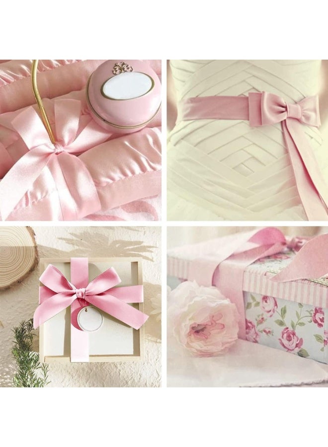 Bukela Pink Satin Ribbon Roll 1-1/2", Pink Ribbon 25 Yard Solid Colors Fabric Ribbon for Gift Wrap Crafting, Balloons, DIY Sewing Project, Hair Bows, Xmas, Valentine, Presents Bouquets Floral Wedding - Image 2