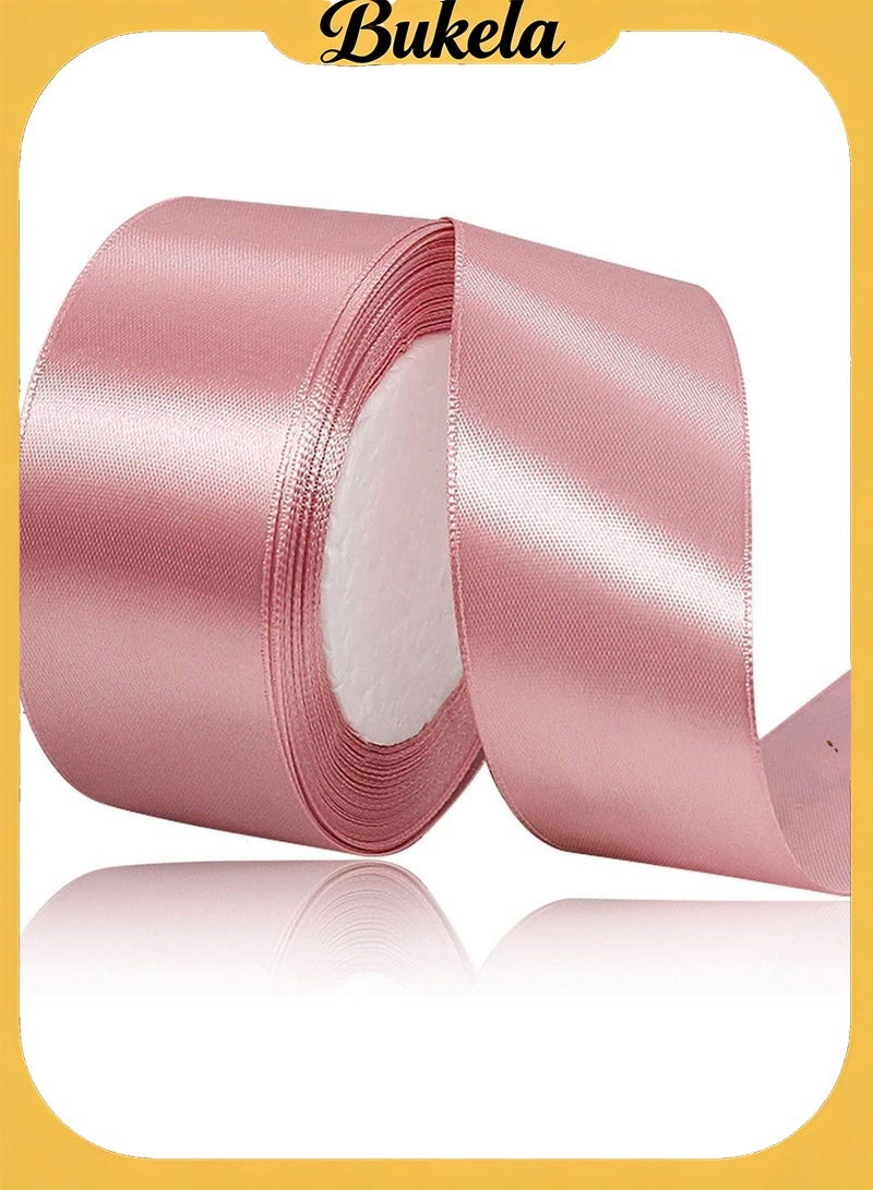 Bukela Pink Satin Ribbon Roll 1-1/2", Pink Ribbon 25 Yard Solid Colors Fabric Ribbon for Gift Wrap Crafting, Balloons, DIY Sewing Project, Hair Bows, Xmas, Valentine, Presents Bouquets Floral Wedding - Image 1
