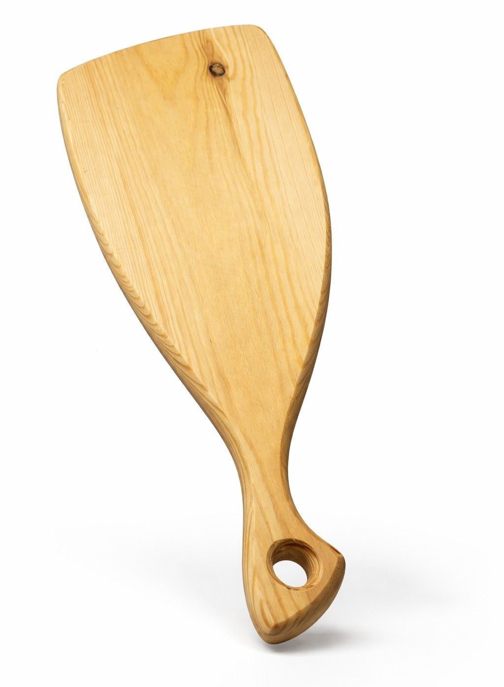 Casa Home Paddle-Shaped Wooden Serving Board with Handle, Natural Wood Board for Cheese