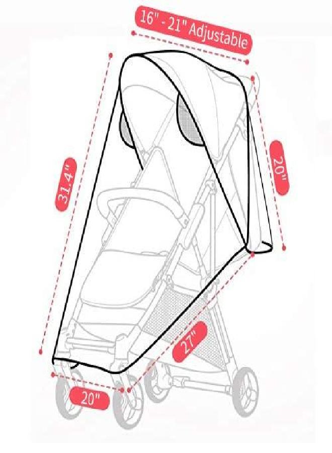 FASOTY FASOTY Stroller Rain Cover Universal Waterproof Baby Stroller Cover, Rain Cover for Stroller, Jogging Stroller Rain Cover, Pushchairs Stroller Weather Shield for Wind Snow Dust, Ventilation Clear - Image 2
