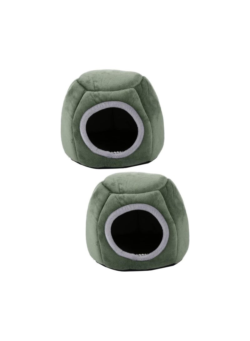 GGOOT 2pcs Hamster Cotton Nest Small Pets House Guinea Pig Bedding Hamster Hut Plush Bedding Set Plushy Pets Winter Bedding Small Pet House Guinea Pigs House Cave Hamster Winter Bed Yurt - Image 1