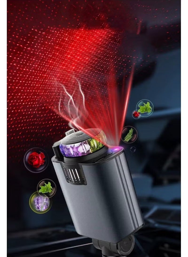 120W A5 5-in-1 Retractable Car Charger with Starlight & Air Freshener - Image 2