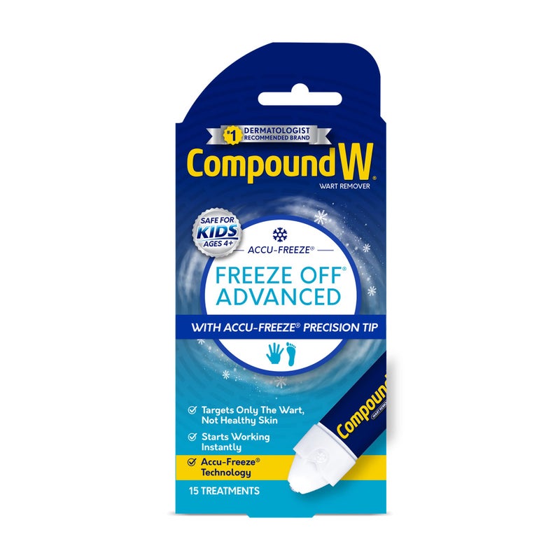 Compound W Freeze Off Advanced Wart Remover, Precision Tip Accu-Freeze Applicator, 15 Wart Removal Treatments - Image 1