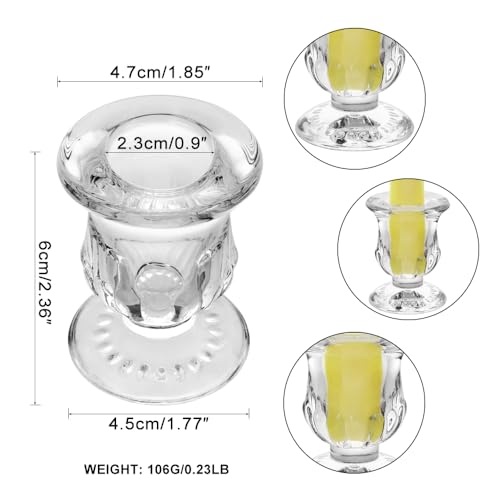 BTGLLAS Glass Taper Candle Holder Set of 6 Clear Crystal Candlestick Holders for Tapered Candles Elegant Candle Stick Holder Set for Wedding Party Christmas Thanksgiving Festival 6 Transparent - Image 3