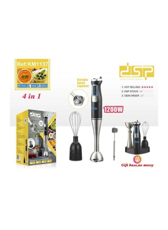 دي اس بي مجموعة خلاط يدوي 4 في 1 من دي إس بي مع قاعدة - 1200 واط (KM1137) - Image 2