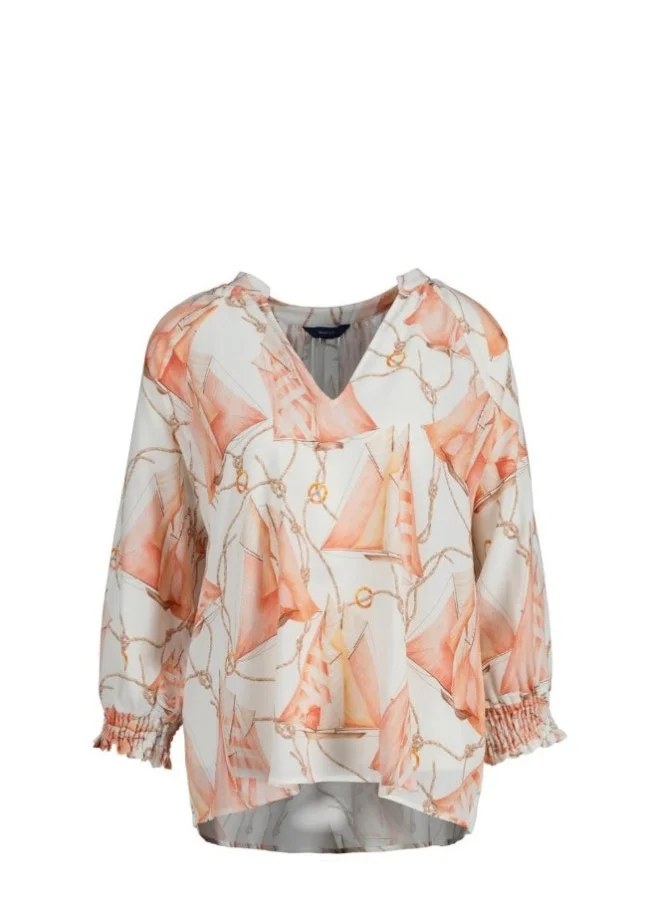 غانت Gant Printed V-Neck Blouse