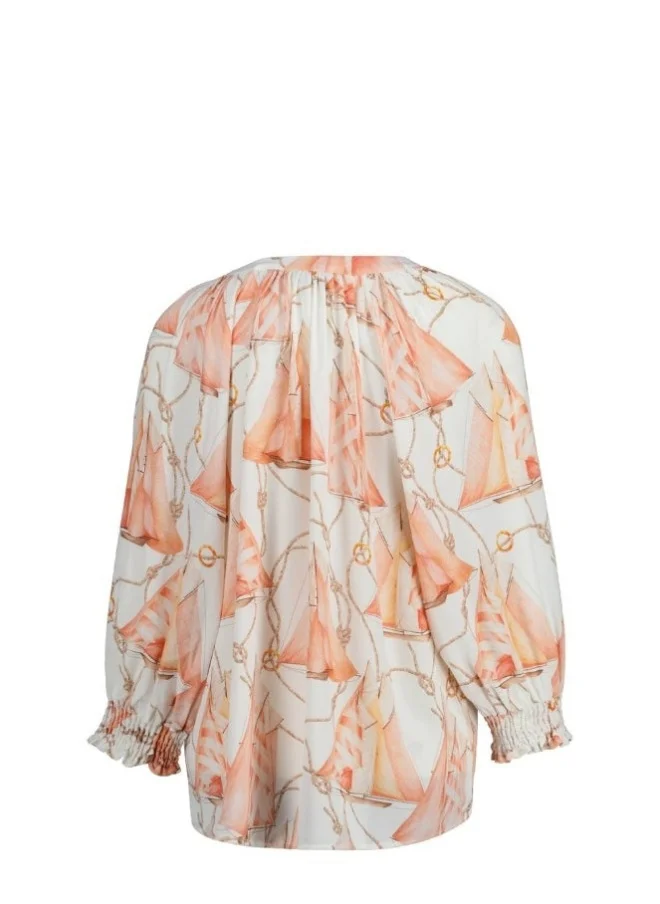 غانت Gant Printed V-Neck Blouse