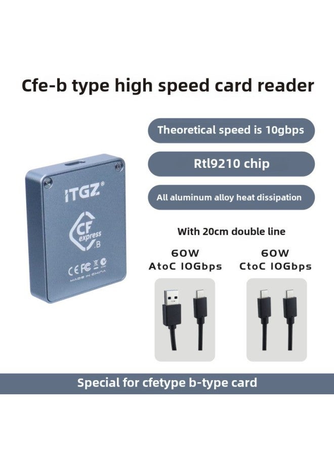 ITGZ CFE-B Card Reader Camera Memory CFexpress Typec Interface High Speed Reader-Color:"CFE-B Reader" With Two Lines  - Image 1
