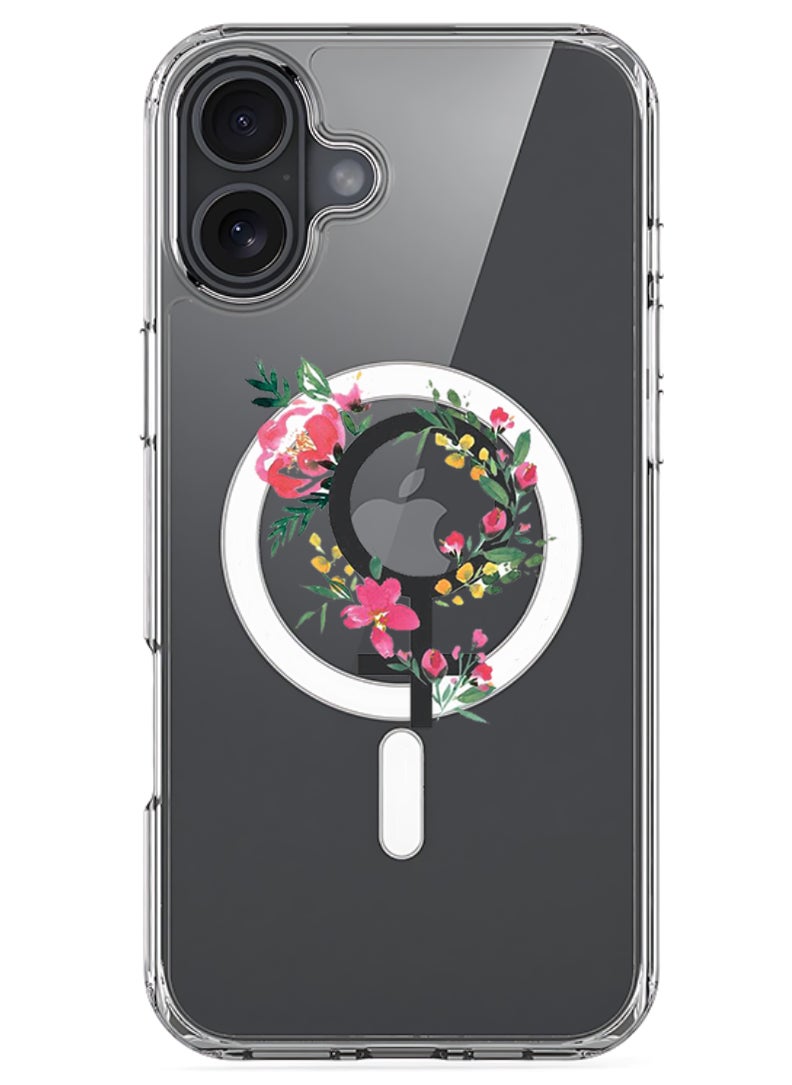 Theodor - iPhone 16 Plus Magsafe Magnetic Case for iPhone Compatible with Wireless Charging, Shockproof Phone Bumper Cover - womens day floral - Image 1