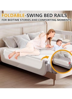CityRiya-Long Toddler Bed Rails for Crib, Bed Rail Guard for Toddlers, Baby Crib Guard Bumper, Kids Adjustable Fall Protection Guardrails, Safety Bed Fence Protector Rail, Kids Safe Bed Side Rail for Queen, King Beds (2M)  - Image 4