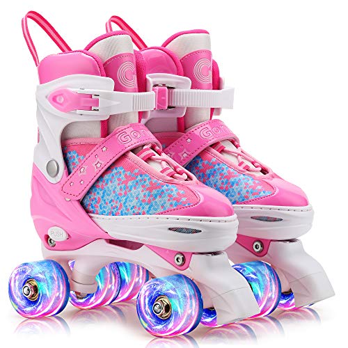 Gonex Roller Skates for Girls Kids Boys Women with All Light Up WheelsAdjustable Rollerskates for Beginners Toddler Youth Gift for Indoor Outdoor
