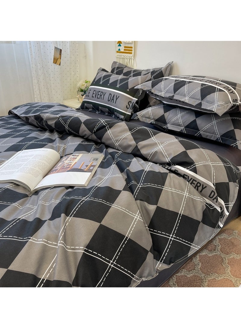 Sharpdo Four-piece bedding set microfiber soft quilt set with 1 quilt cover, 1 flat sheet and 2 pillowcases 2m bed（200*230cm） - Image 3