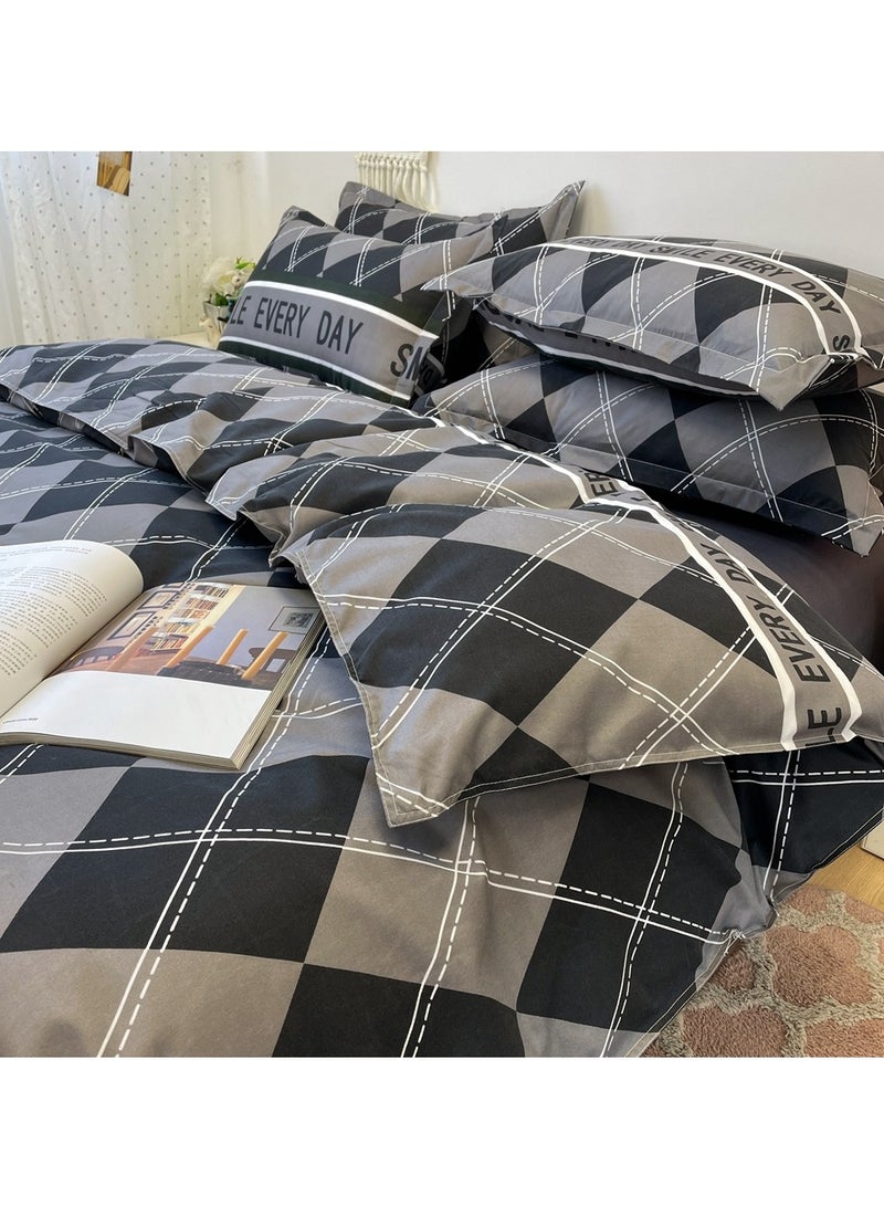 Sharpdo Four-piece bedding set microfiber soft quilt set with 1 quilt cover, 1 flat sheet and 2 pillowcases 2m bed（200*230cm） - Image 4