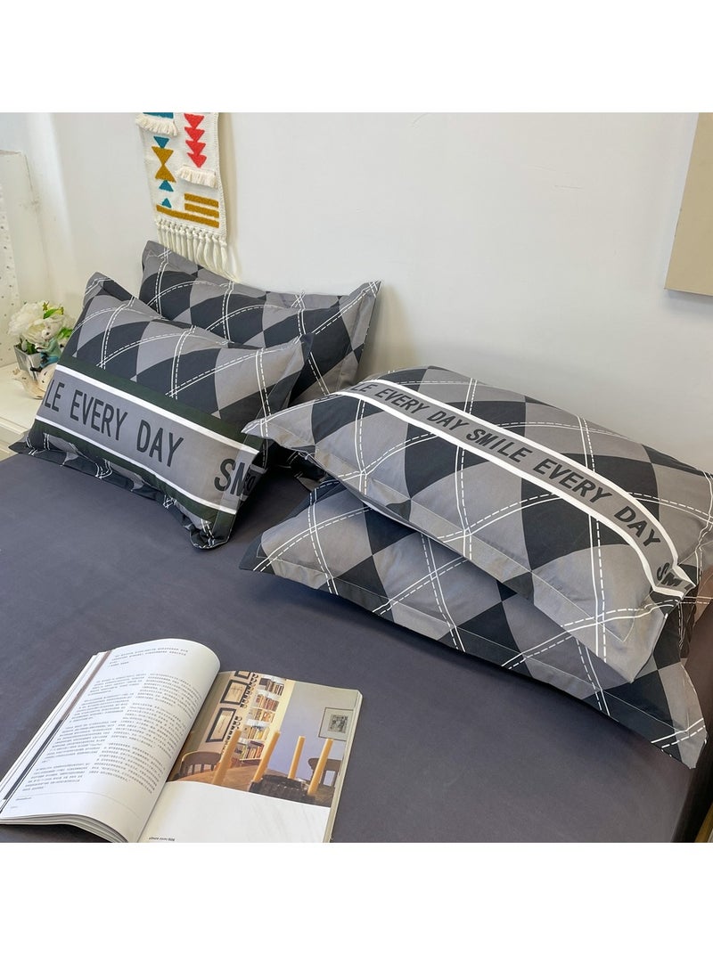 Sharpdo Four-piece bedding set microfiber soft quilt set with 1 quilt cover, 1 flat sheet and 2 pillowcases 2m bed（200*230cm） - Image 5