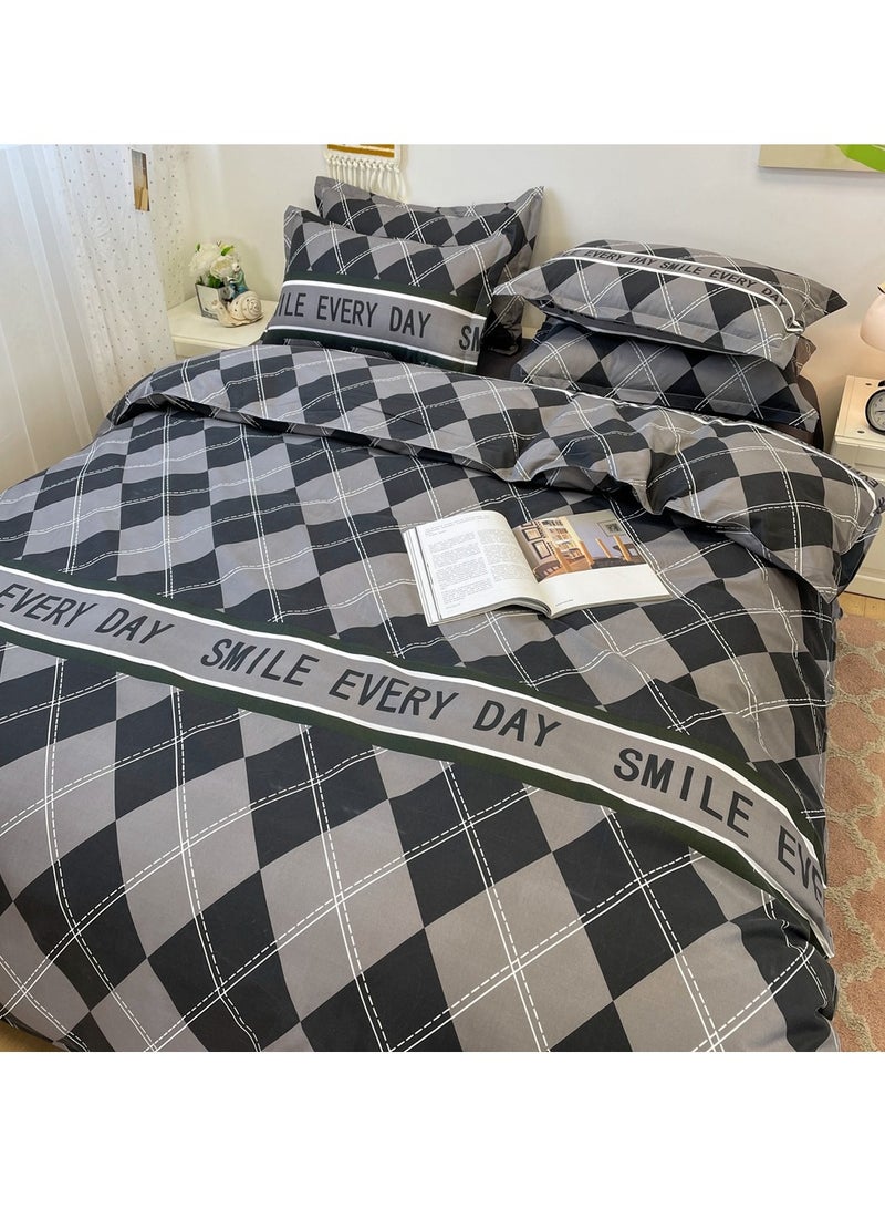 Sharpdo Four-piece bedding set microfiber soft quilt set with 1 quilt cover, 1 flat sheet and 2 pillowcases 2m bed（200*230cm） - Image 2