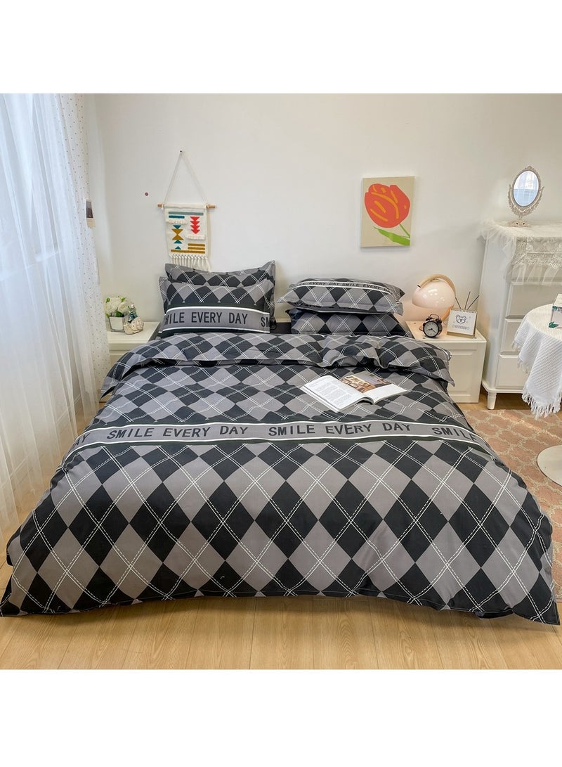 Sharpdo Four-piece bedding set microfiber soft quilt set with 1 quilt cover, 1 flat sheet and 2 pillowcases 2m bed（200*230cm） - Image 1