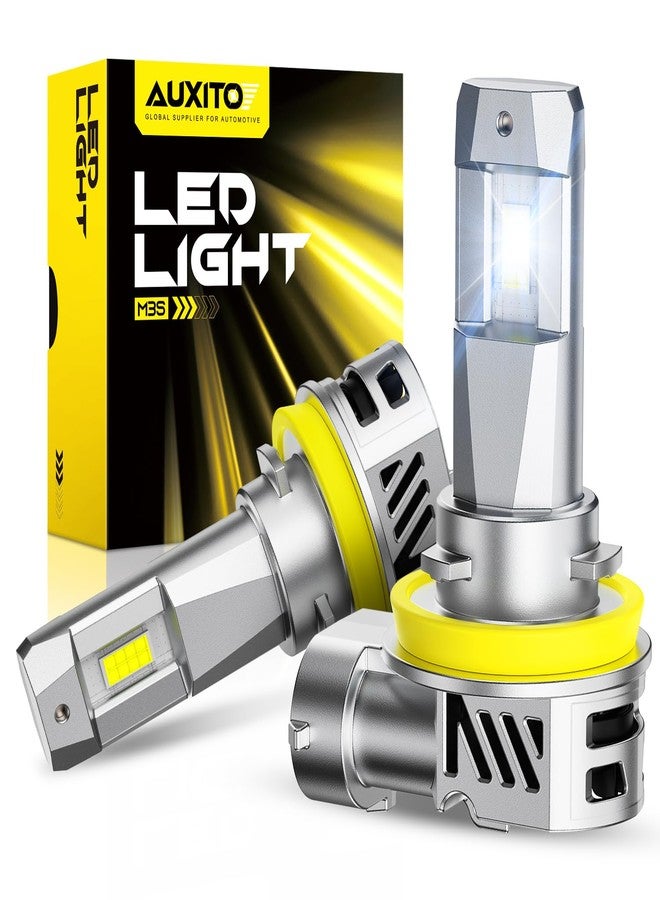 AUXITO H11 LED Bulbs, 40000LM 900% Super Bright, 60000+ Hours Life Service, 6500K Cool White, 1:1 Mini Size Wireless H8 H9 Fog Light Halogen Replacement, Plug & Play, Pack of 2 - Image 1