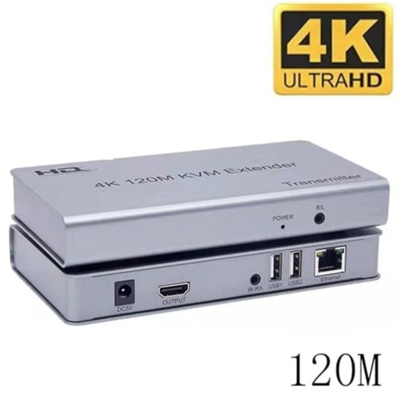 موسع HDMI KVM بدقة 4K للمكتب ومؤتمرات الفيديو في الفصول الدراسية؛ السكن المعدني أسود؛ نطاق 120 مترًا فوق Cat5e/Cat6 مع 1080p@60 هرتز، ولوحة مفاتيح USB/ماوس للتحكم عن بعد بالأشعة تحت الحمراء - Image 5