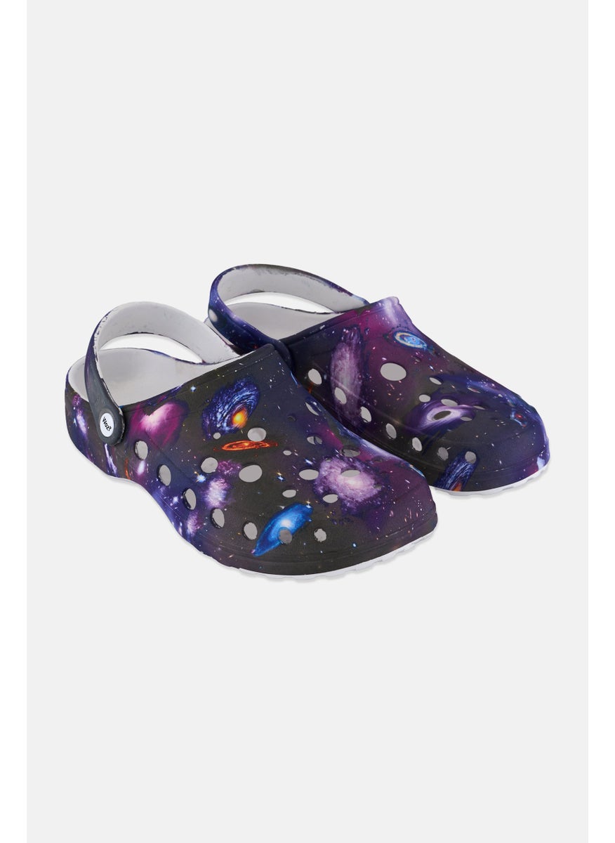 Woz Men Slingback Clogs, Purple Combo  - Image 1