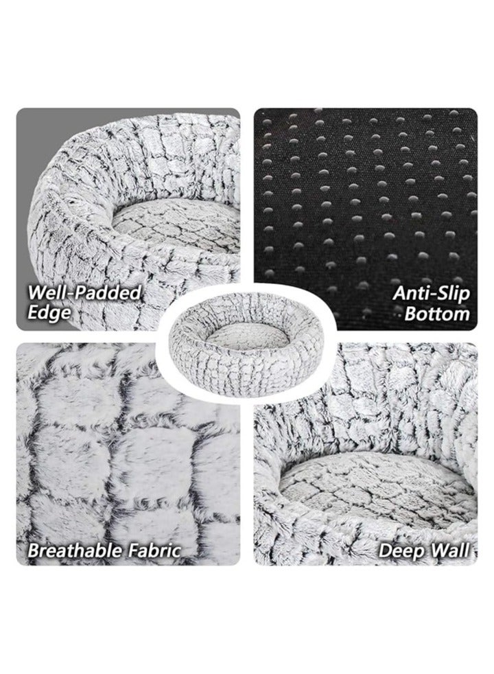 مورو مورو سرير كلاب مخملي تقويمي مع فراء ناعم وقاعدة بلاستيكية - عش مريح وقابل للغسل للحيوانات الأليفة - Image 3