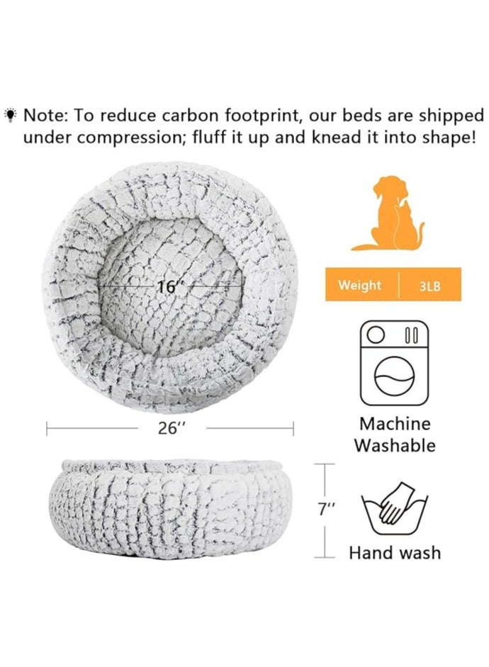 مورو مورو سرير كلاب مخملي تقويمي مع فراء ناعم وقاعدة بلاستيكية - عش مريح وقابل للغسل للحيوانات الأليفة - Image 4