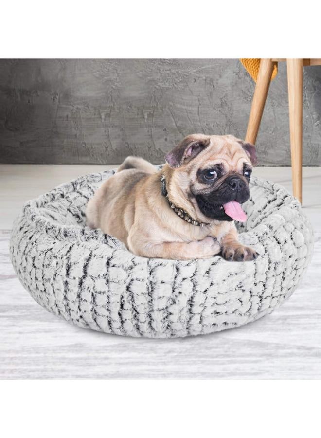 مورو مورو سرير كلاب مخملي تقويمي مع فراء ناعم وقاعدة بلاستيكية - عش مريح وقابل للغسل للحيوانات الأليفة - Image 1